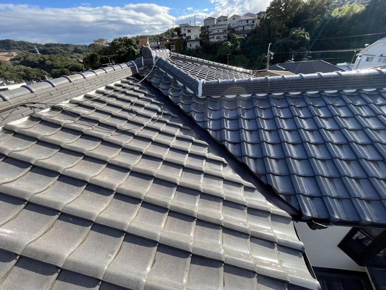 大屋根谷板金及び漆喰工事